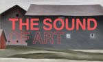 the walker museum the sound of art exhibit design logo with gerogia o'keefe painting